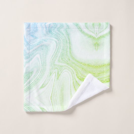 Moderne groene smeltophoping met marmer bad handdoek (Wasdoekje)