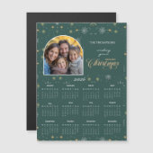 Moderne Groene Sneeuwvlok Foto 2026 Agenda Kaart (Voorkant / Achterkant)