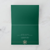 Moderne groene sneeuwvlok Rustic Wood Corporate Feestdagen Kaart (Binnen)