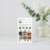 Moderne Groene Sociale Media Foto Raster QR Code Visitekaartje (Staand voorkant)