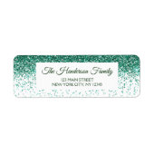Moderne Groene Sparkly Glitter Elegant Kerstmis Etiket (Voorkant)