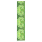 Moderne Groene Spiraal Fractal Korte Tafelloper (Voorkant)