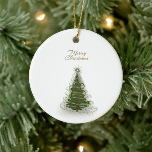 Moderne Groene Spiraal Kerstboom Keramische versie Keramisch Ornament