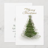 Moderne groene spiraal Kerstboom kerstkaart  (Voorkant / Achterkant)