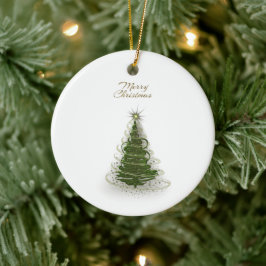 Moderne groene spiraal kerstboom, ronde ornament