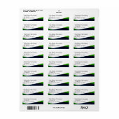 Moderne groene spiraal zakelijk retouradres etiket (Full Sheet)
