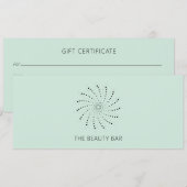 Moderne groene spiraalstip elegante cadeaubon (Voorkant / Achterkant)