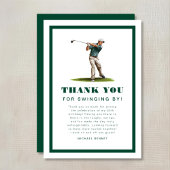 Moderne groene sportgolf verjaardag  bedankkaart