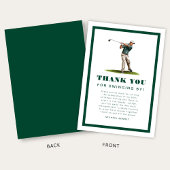 Moderne groene sportgolf verjaardag  bedankkaart