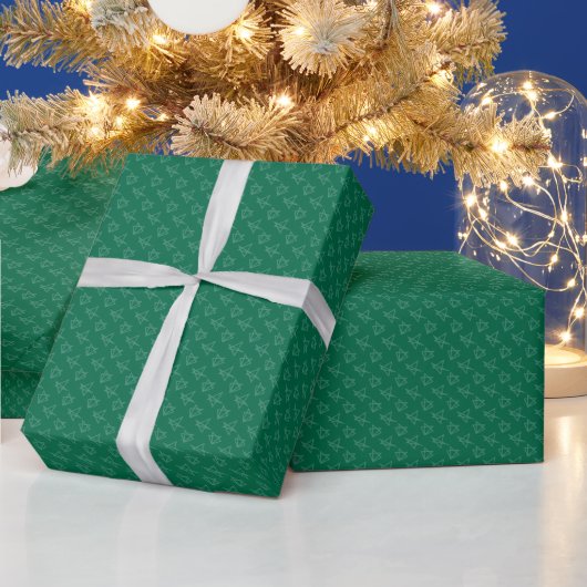 Moderne Groene Sterren Kerstmis Cadeaupapier (Feestdagen)