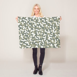 Moderne groene stippen fleece deken