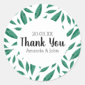 Moderne groene stippen plant ronde sticker (Voorkant)