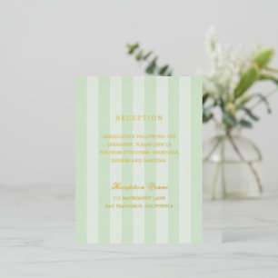 Moderne groene strepen bruiloft folie envelop kaar uitnodiging briefkaart