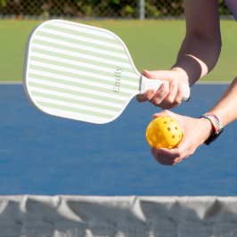 Moderne groene strepen Custom naam pickleballpaddl Pickleball Paddle