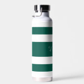 Moderne groene strepen naam waterfles (Rechts)