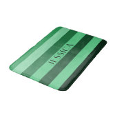 Moderne groene strepen patroon naam badmat (Gekanteld)