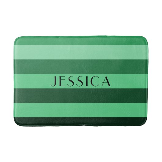 Moderne Groene Strepen Patroonnaam Badmat (Voorkant)