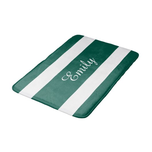 Moderne Groene Strepen Patroonnaam Badmat (Gekanteld)
