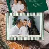 Moderne Groene Strepen Vrolijk Kerstfeest 2 Foto Feestdagenkaart