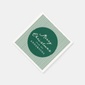 Moderne groene strepen Vrolijk kerstfeest Servet (Hoek)