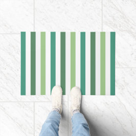 Moderne groene strepenpatroon deurmat