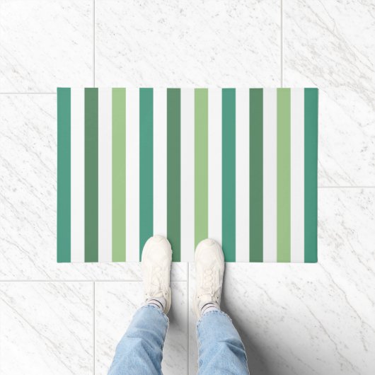 Moderne groene strepenpatroon deurmat (Binnen)