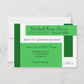 Moderne groene strips - 3x5 Afstuderen aankondigin Kaart (Achterkant)