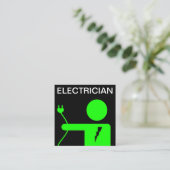 Moderne groene stroomstekker vierkante visitekaartje (Staand voorkant)