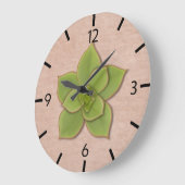 Moderne groene succulente botanische handgetekende grote klok (Hoek)