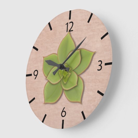 Moderne groene succulente botanische handgetekende grote klok (Hoek)