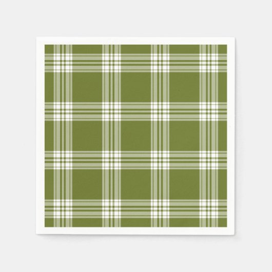 Moderne groene tartan Papier Napkins Servetten (Voorkant)