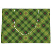 Moderne Groene Tartan Plaid Kerstmis Groot Cadeauzakje (Voorkant)