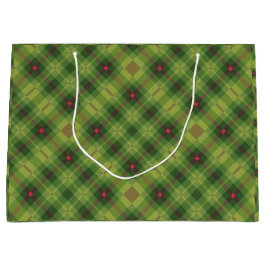 Moderne Groene Tartan Plaid Kerstmis Groot Cadeauzakje