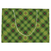 Moderne Groene Tartan Plaid Kerstmis Groot Cadeauzakje (Achterkant)