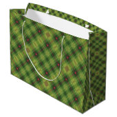 Moderne Groene Tartan Plaid Kerstmis Groot Cadeauzakje (Achterkant Gekanteld)
