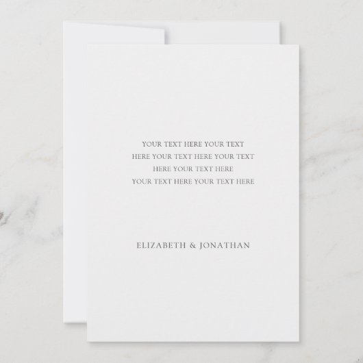 Moderne groene tekst Foto Dank u bruiloft Kaart (Achterkant)