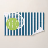 Moderne groene tennisbal gestreept handdoek (Handdoek)