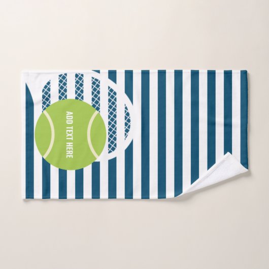 Moderne groene tennisbal gestreept handdoek (Handdoek)