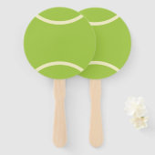 Moderne groene tennisbal partij handwaaier (Voorkant en achterkant)