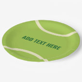 Moderne groene tennisbal partij papieren bordje (Gekanteld)