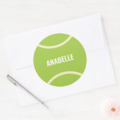 Moderne groene tennisbal ronde sticker (Envelop)