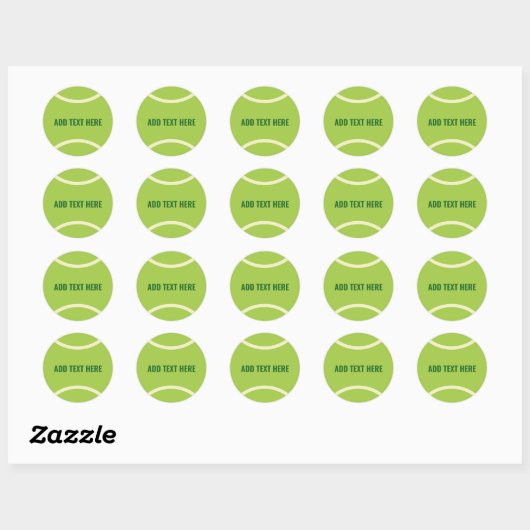 Moderne groene tennisbal ronde sticker (Vel)