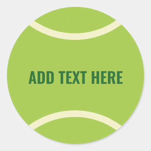 Moderne groene tennisbal ronde sticker (Voorkant)