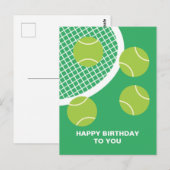 Moderne groene tennisbalracket Gefeliciteerd Briefkaart (Voorkant / Achterkant)
