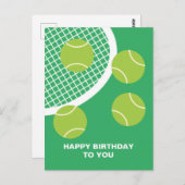 Moderne groene tennisbalracket Gefeliciteerd met j Briefkaart (Voorkant / Achterkant)