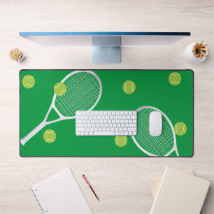 Moderne groene tennisracket bal bureaumat