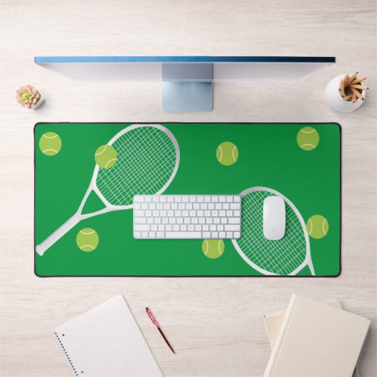 Moderne groene tennisracket bal bureaumat (Kantoor 1)