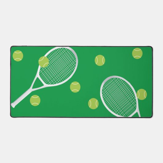 Moderne groene tennisracket bal bureaumat (Voorkant)