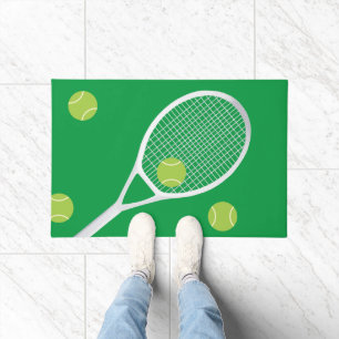 Moderne groene tennisracket bal deurmat