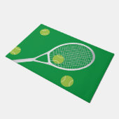 Moderne groene tennisracket bal deurmat (Schuin)